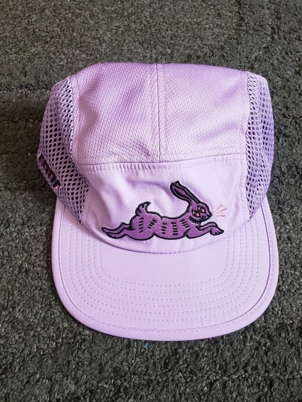 RNNR 5 Panel Running Hat, Purple Distance Cap, All Luck Rabbit, Buckle Strapback